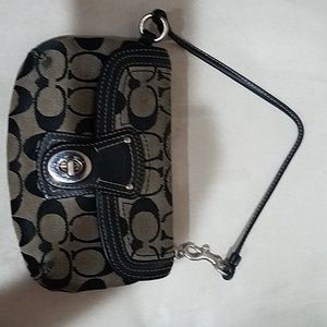 Coach black wristlet